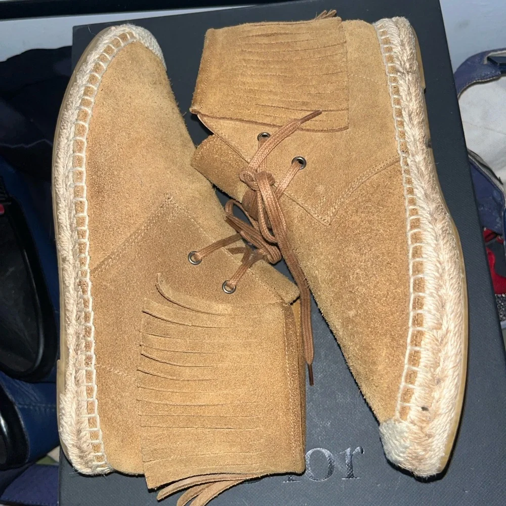 YVES Saint Lauren Espadrilles Suede Fringed Desert Boots - Picture 5 of 8